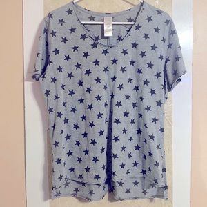 Gray/black stars active shirt